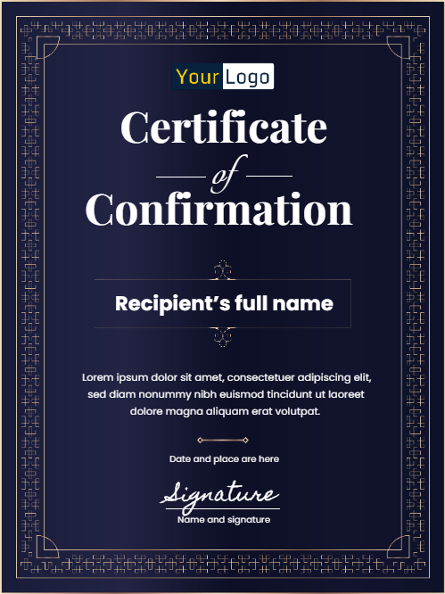 6 FREE Confirmation Certificate Templates | Virtualbadge.io